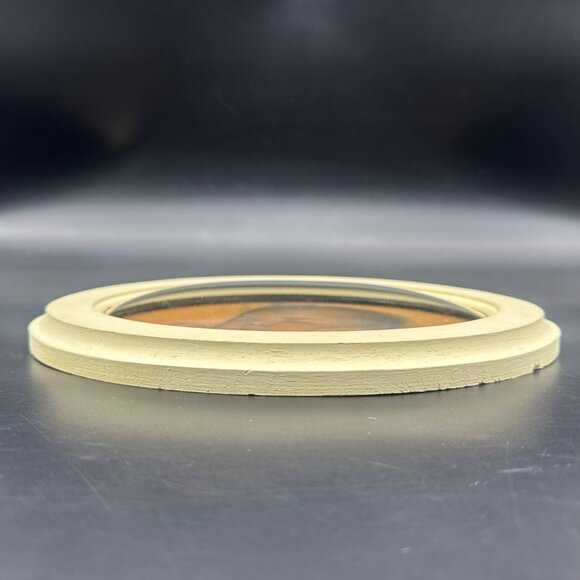 Vintage Baby Picture Convex Domed Glass Wooden Oval Frame Wall Hanging Decor - Picture 3 of 8